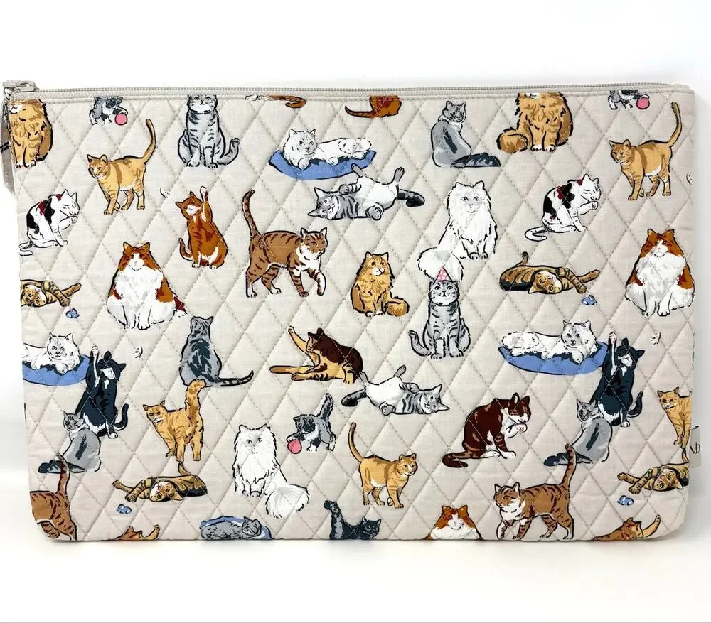 Vera Bradley A Cat’s Life Laptop Pouch Cotton Up To 15 in Laptop Cat Lover Gift